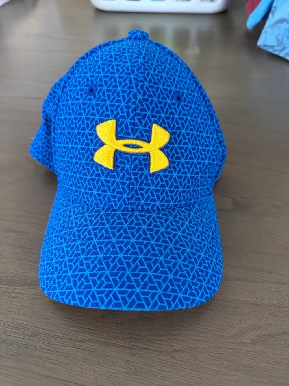Under Armour Royal Blue Hat with Yellow Logo. Youth small